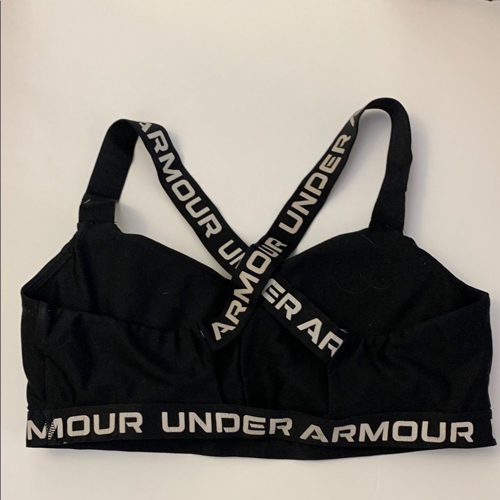 3/$20 Under Armour Black Cross-Back Sports Bra - Picture 3 of 6